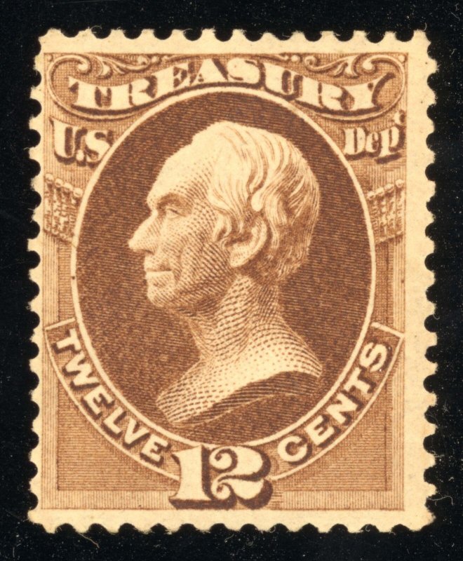 US Scott O78 Mint HR OG 12c brown Treasury Official Lot AOF078 bhmstamps