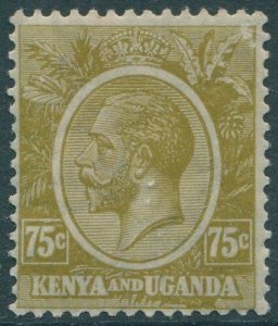 Kenya Uganda and Tanganyika 1922 SG86 75c olive KGV MH (amd)