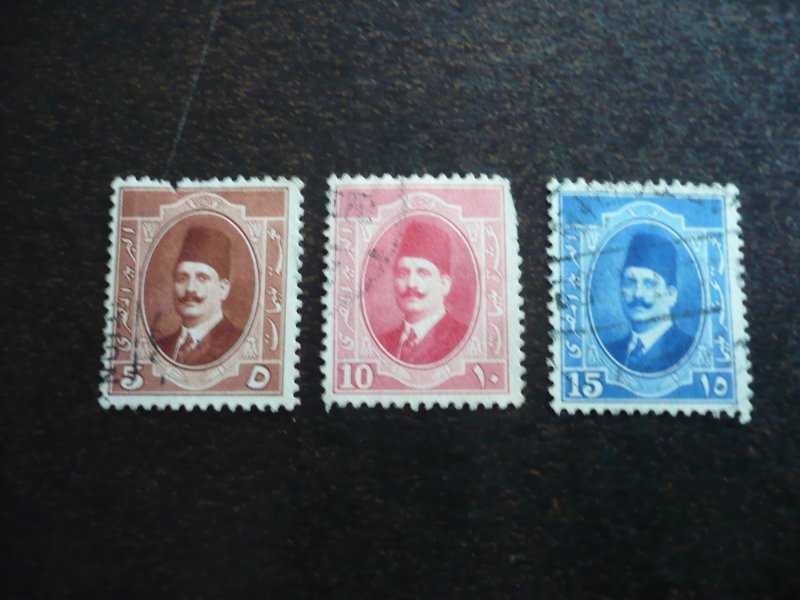 Stamps - Egypt - Scott# 96-98 - Used Part Set of 3 Stamps