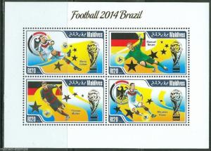 MALDIVES 2014 SPORTS BRAZIL WORLD CUP SOCCER SHEET