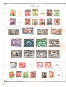 Collection, ICELAND Part A Scott Album Page, 1902/1948, Cat $233, Mint & Used