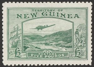 NEW GUINEA 1935 Bulolo Airmail £5 emerald-green. MNH **. Rare.