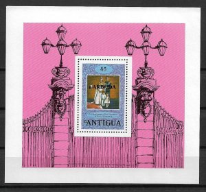 1978 Barbuda Sc354 Queen Elizabeth Coronation 25th Anniversary MNH S/S