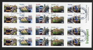 Australia SG3729a 2012 City Transport Booklet Pane Fine Used