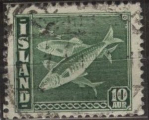 Iceland 221 (used) 10a herring, grn (1940)