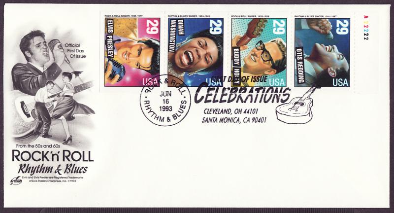 2737b Rock 'n Roll, R&B booklet pane Artcraft FDC