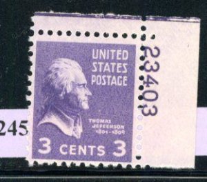 PKStamps - USA - 807 - MNH - Plate Number Single #29-245