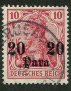 German Offices Turkey SC# 44 o/p 20para on 10pf on Germany wmk 125 used