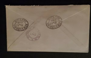 1927 Turks and Caicos Islands Registered to Buffalo NY War Tax Overprint Cover