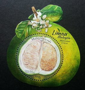 *FREE SHIP Malaysia Citrus 2018 Fruits Pomelo (ms MNH *odd shape *gloss *unusual