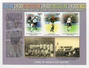 Bhutan 2005 - World Cup Soccer - Sheet of 3 Stamps - Scott #1407 - MNH