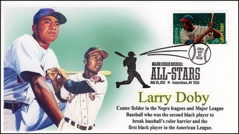 AO-4695-4, 2012, Larry Doby, Add-on Cachet,  Baseball All-Stars, Pictorial Cance