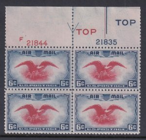 US C23 Plate Block Eagle Shield MNH VF