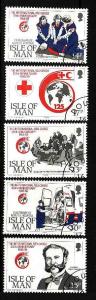 Isle of Man-Sc#403-7-used set-Red Cross-1989-