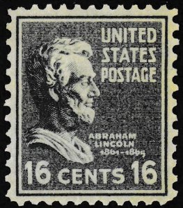 U.S. Scott # 821, 1938, 16¢, PSE Cert, XF-Superb 95, Mint, OGph, Black