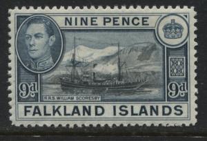 Falkland Islands KGVI 1938 9d mint o.g.