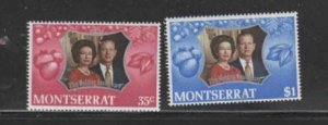 MONTSERRAT #286-287 1972 SILVER WEDDING ISSUE MINT VF NH O.G aa