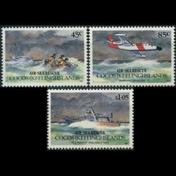 COCOS IS. 1993 - Scott# 283-5 Air-Sea Rescue Set of 3 NH