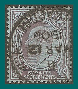Straits Settlements 1905 King Edward, 8c used  #114,SG131