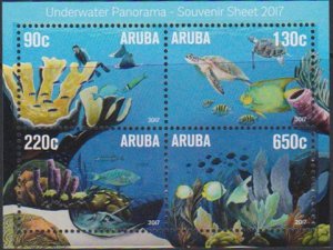 Aruba 2017 MNH Stamps Souvenir Sheet Marine Life Fish Turtles