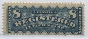 Canada 1875 Registered 8 cents blue mint o.g. lightly hinged