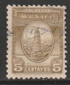 MEXICO 710, 5¢ REMEDIOS TOWER 1934 DEFINITIVE SINGLE. USED. F-VF. (1197)