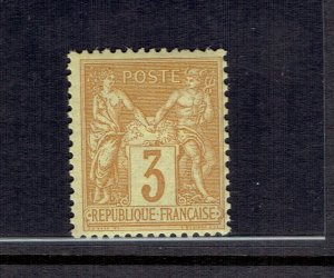 FRANCE #89 yellow SAGE Type II e c  1876  F-VF MNH quite fresh