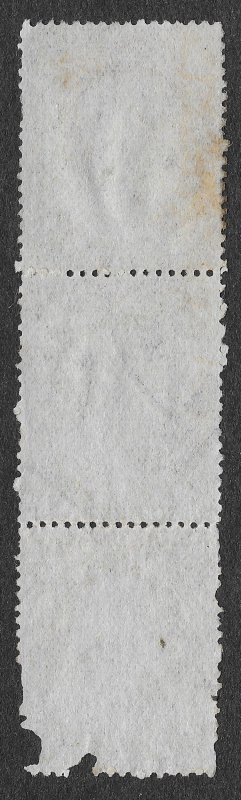 US Scott #26a Used Strip of Three 3c Type IV Washington SCV $600