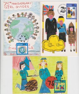 Guernsey - 1985 Girl Guides  set 3 Maxicard