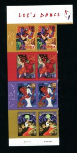 3939-3942 Let's Dance Plate Block of 8 37¢ Stamps MNH