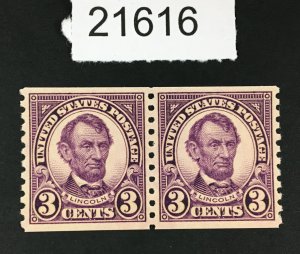 US STAMPS # 600 MINT OG NH VF/XF LINE PAIR POST OFFICE FRESH CHOICE LOT # 21616