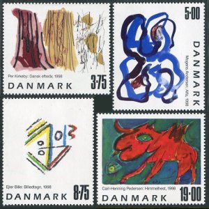Denmark 1102-1105, MNH. Michel 1190-1193. Contemporary Art, 1998.