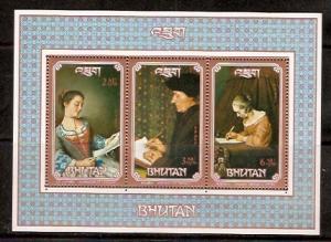 Bhutan 1993 Art Painting by Liotard Holbien Sc 1086 M/s MNH