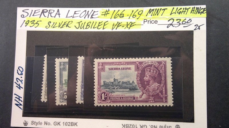 Sierra Leone 1935 Silver Jubilee Scott# 166-169 Mint VF-XF Light Hinge CPL set