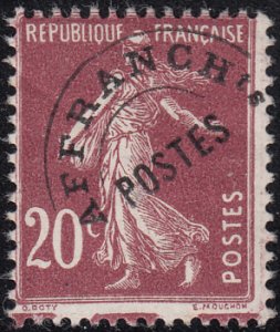 France 1922-47 used 20c Sower Precancel