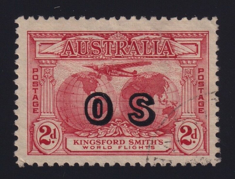 Australia Sc #O1 (1931) 2p dull red Overprinted Official Air Post Used CTO VF 