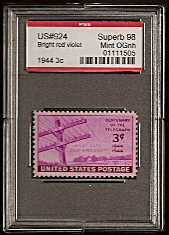 * #924 - Telegraph * PSE Graded Superb 98 MNH