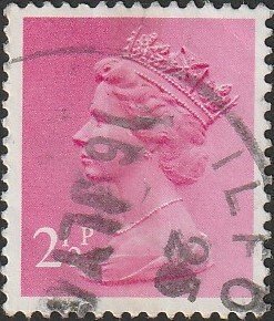 Great Britain #MH32 1971 2-1/2p Magenta QEII Machin Head USED-VG.