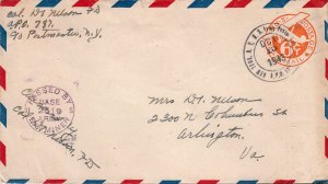 United States A.P.O.'s 6c Monoplane Air Envelope 1943 New York, N.Y. U.S. Arm...