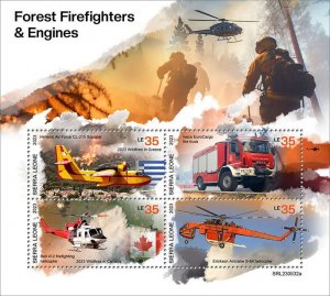 SIERRA LEONE - 2023 - Forest Firefighters - Perf 4v Sheet - Mint Never Hinged