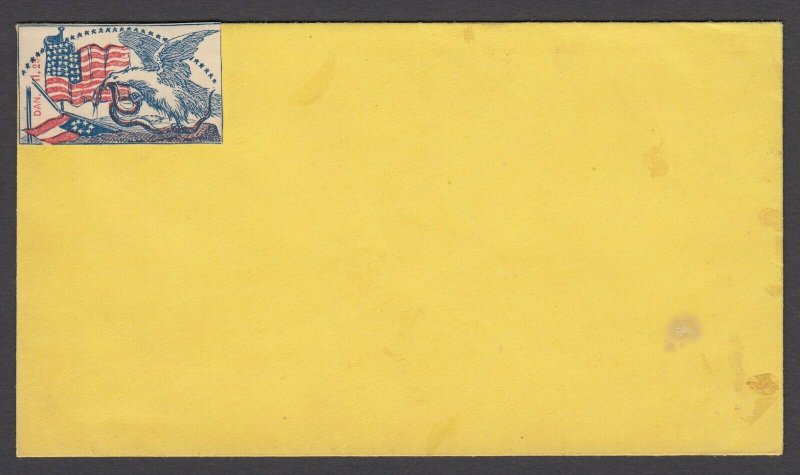Civil War Patriotic unused Affixed Label on cover - Eagle, Snake and Flag