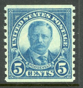 USA 1924 Fourth Bureau 5¢ Roosevelt Perf 10 Vertical Coil Scott 602 Mint G241