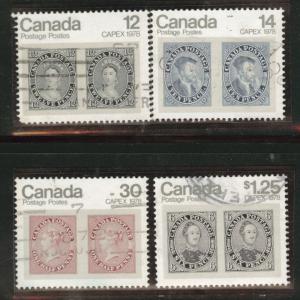 Canada Scott 753-756 used stamp on stamps set