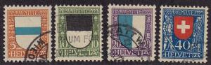 Switzerland Scott #'s B21 - B24 set VF used nice color cv $ 58 ! see pic !