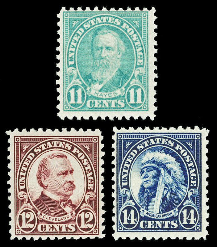 Scott 563-565 1923 11c-14c Perf 11 Flat Plate Issues Mint Fine+ NH Cat $22.75