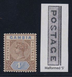 Gambia, SG 42a, MHR Malformed S variety