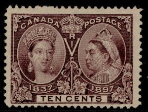 CANADA QV SG131, 10c purple, UNUSED. Cat £100.