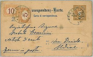 36749 AUSTRIA - POSTAL ENTRY from TRIESTE to SAN DANIELE - ON ARRIVAL...-