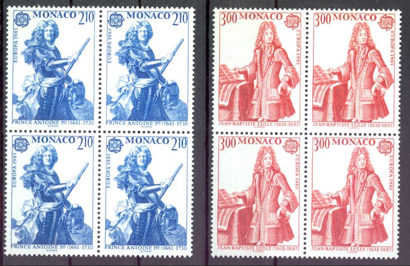 Monaco Sc# 1464-1465 MNH block/4 1985 Europa