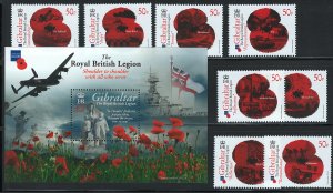 Gibraltar Scott 1257-1265 MNH! Complete Set! Royal British Legion!